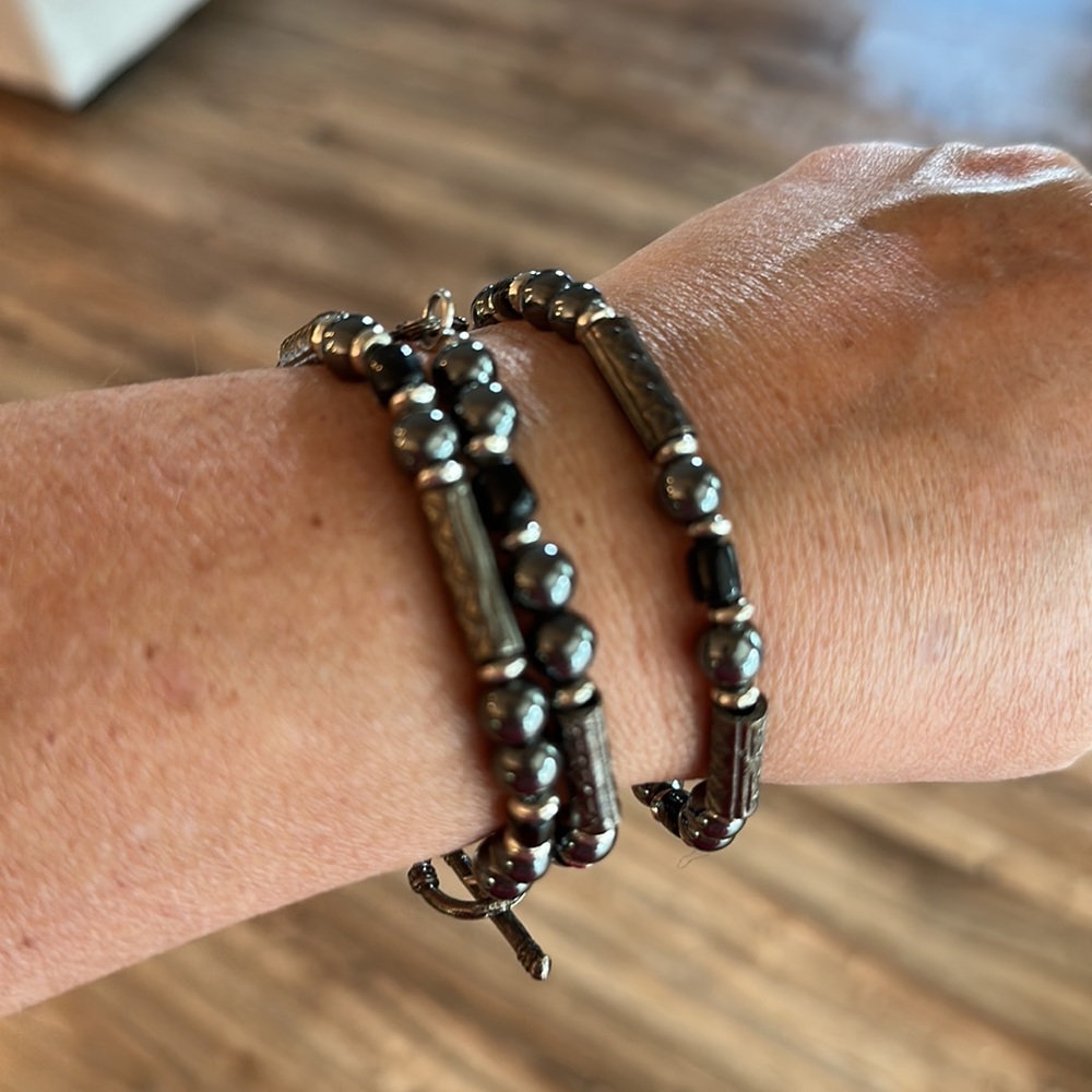 Set of three African beaded bracelets